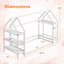 Cama Casa de Suelo Montessori de Tamaño Twin con Estantes de Almacenamiento - Blanca