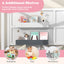 Twin Wood House Montessori Floor Bed with Shelves - Gray & White