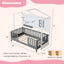 Twin Wood House Montessori Floor Bed with Shelves - Gray & White