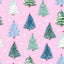 Tela de Nube Cuddle Rosa Twinkle Trees por Yarda