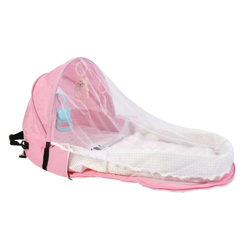 Berceau de Voyage avec Protection Solaire et Filet Anti-Moustiques