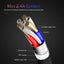 Type C Double elbow with light data cable for Samsung S8 Fabric Woven Charging Line for Huawei Mate 10 Data Cable - Korvel