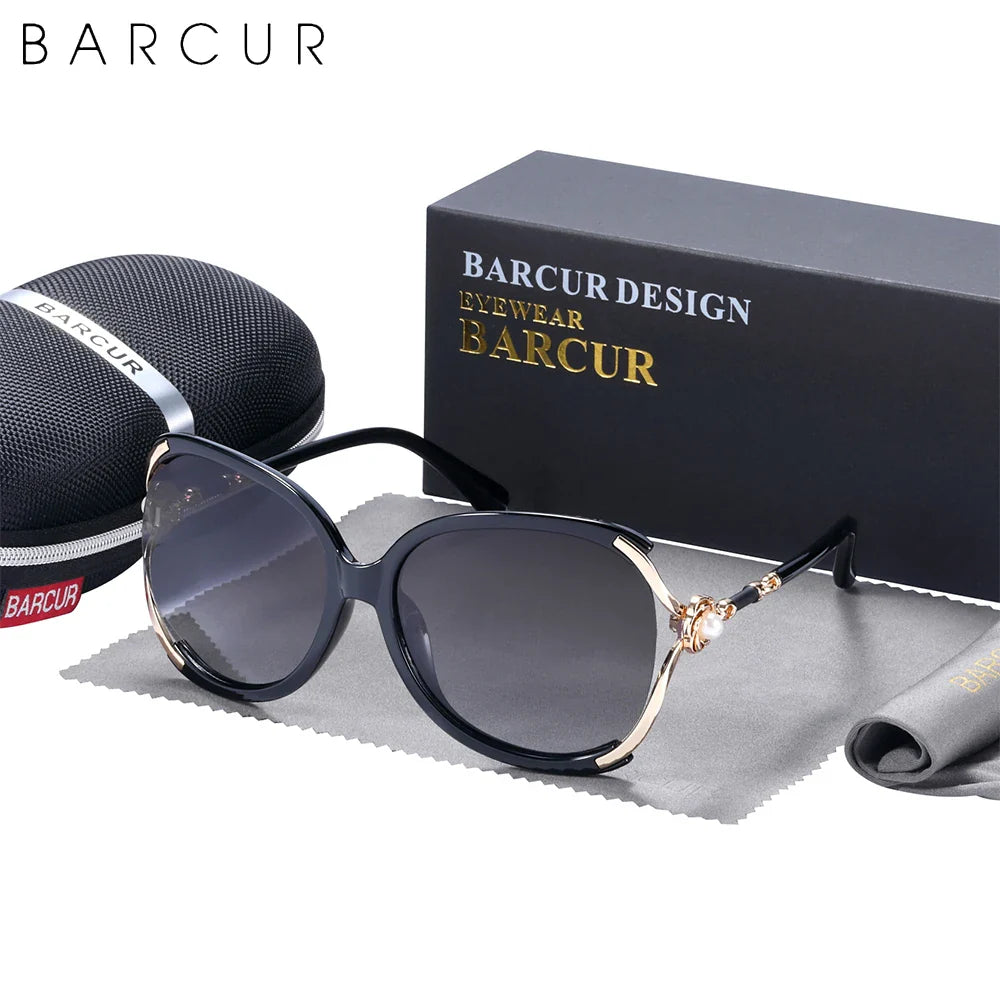 BARCUR Trendy Butterfly Sunglasses with Polarized Lenses