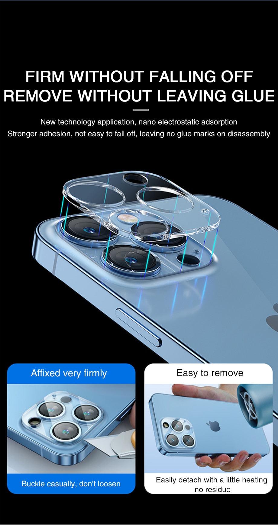 9D Tempered Glass Camera Lens Protector for iPhone