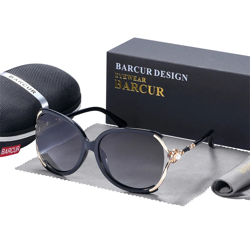 BARCUR Trendy Butterfly Sunglasses with Polarized Lenses