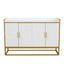 Moderno Buffet de Almacenamiento Blanco Brillante con Patas de Metal