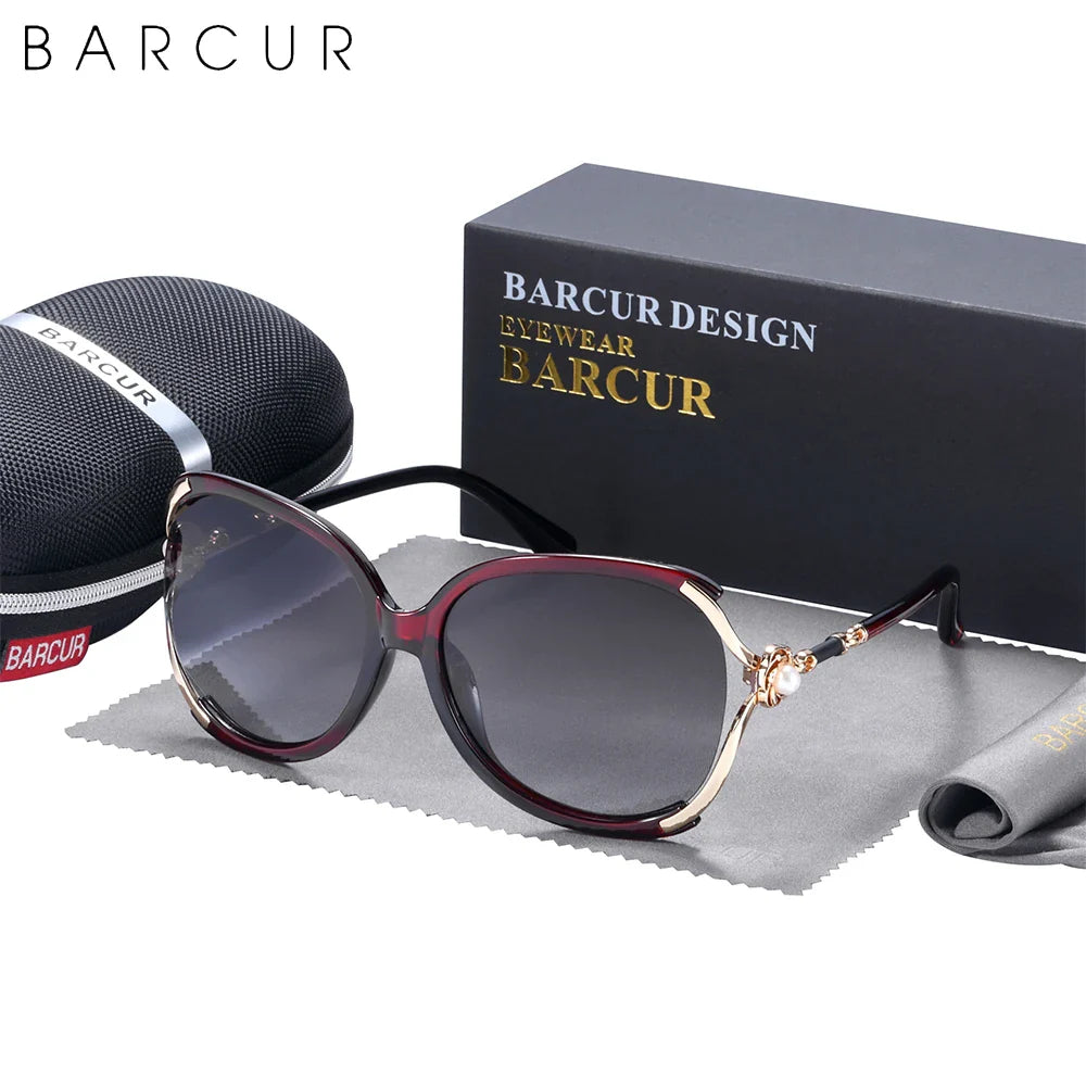 BARCUR Trendy Butterfly Sunglasses with Polarized Lenses