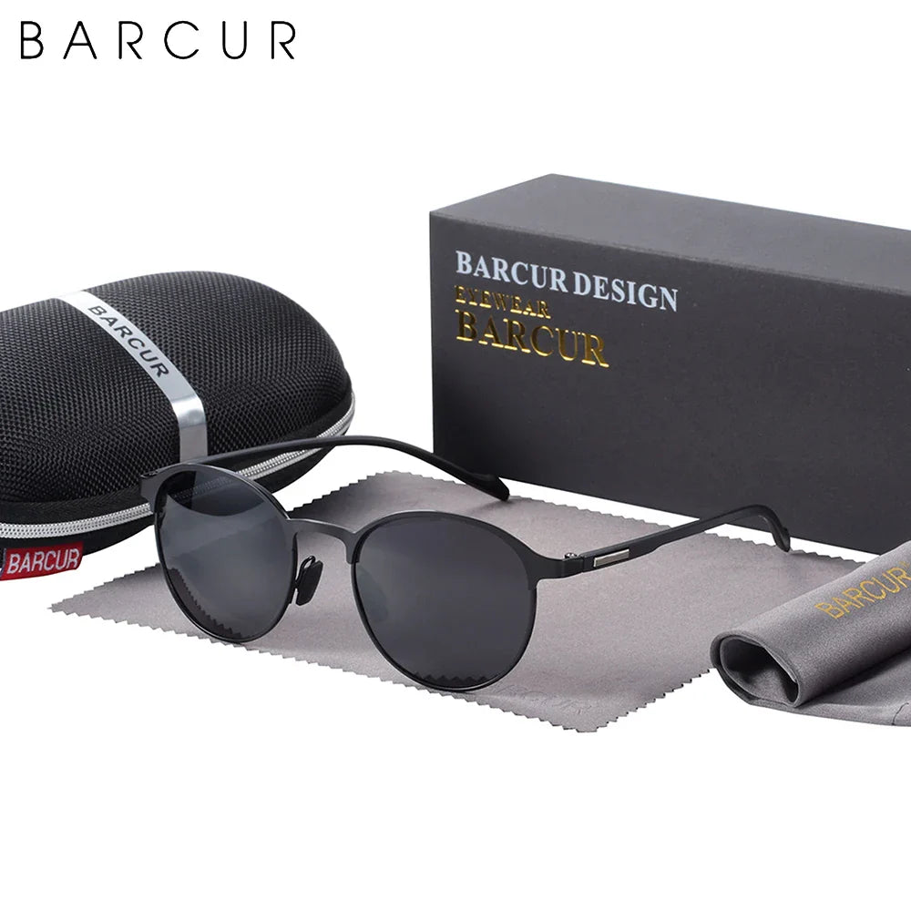 BARCUR Trendy Women's Polarized Round Frame Sunglasses