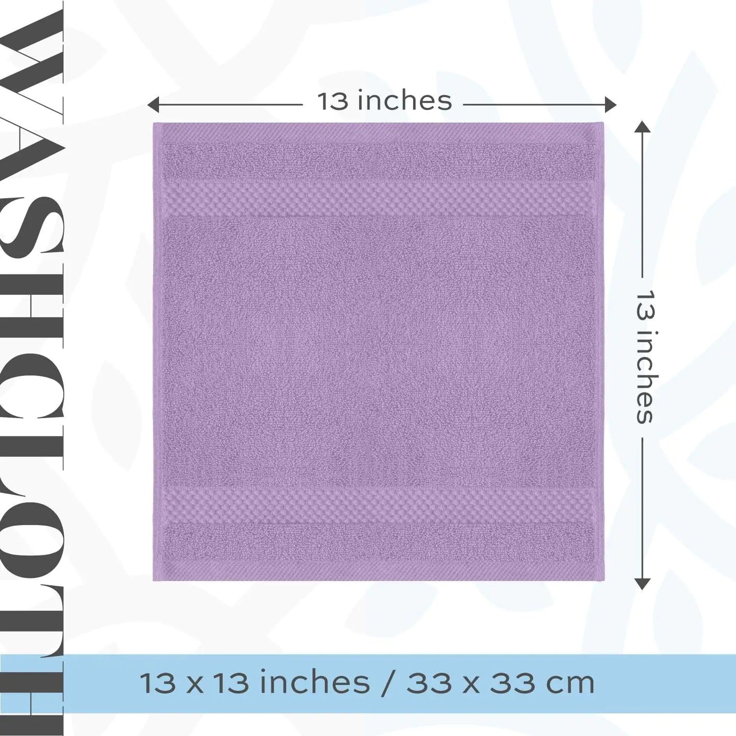 Gant de bain en lavande de luxe - Ensemble de 12, 13x13 pouces