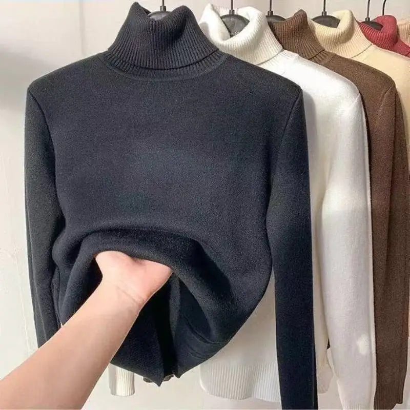 Pull-over à col roulé pour femmes automne hiver