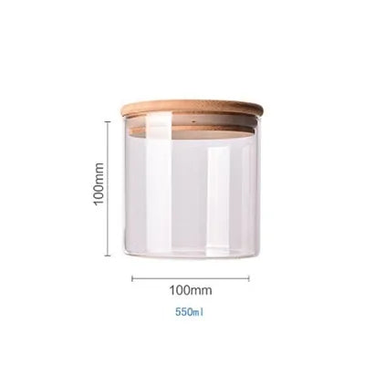 Contenants de stockage alimentaire en verre borosilicate recouverts de bambou