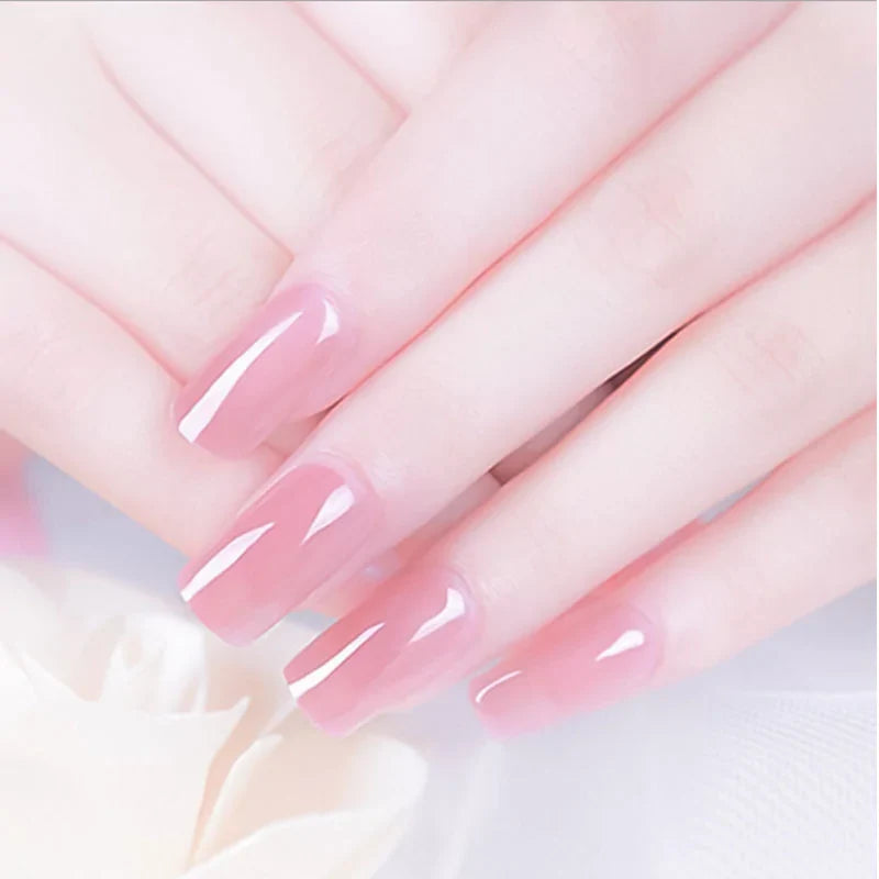 Kit de Poly Gel pour Nail Art Français avec Pinceau UV et Conseils d'Ongles