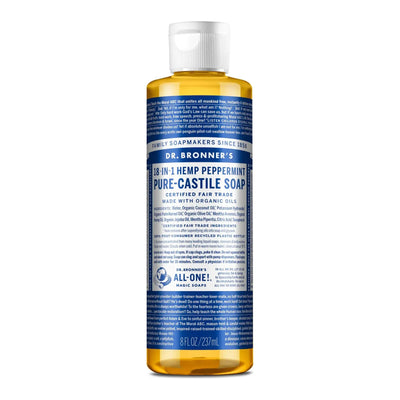 Jabón Líquido Puro de Castile Orgánico de Dr. Bronner - Menta 8 fl oz