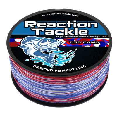 Reaction Tackle Braided Fishing Line - USA Camo