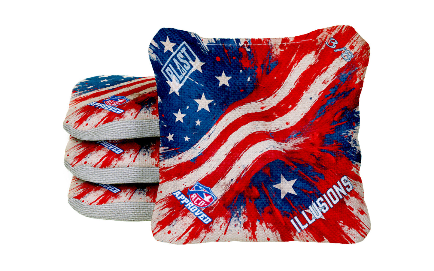USA 'MERICA - Premium ACO Stamped Pro Cornhole Bags - All Speeds Available - Korvel