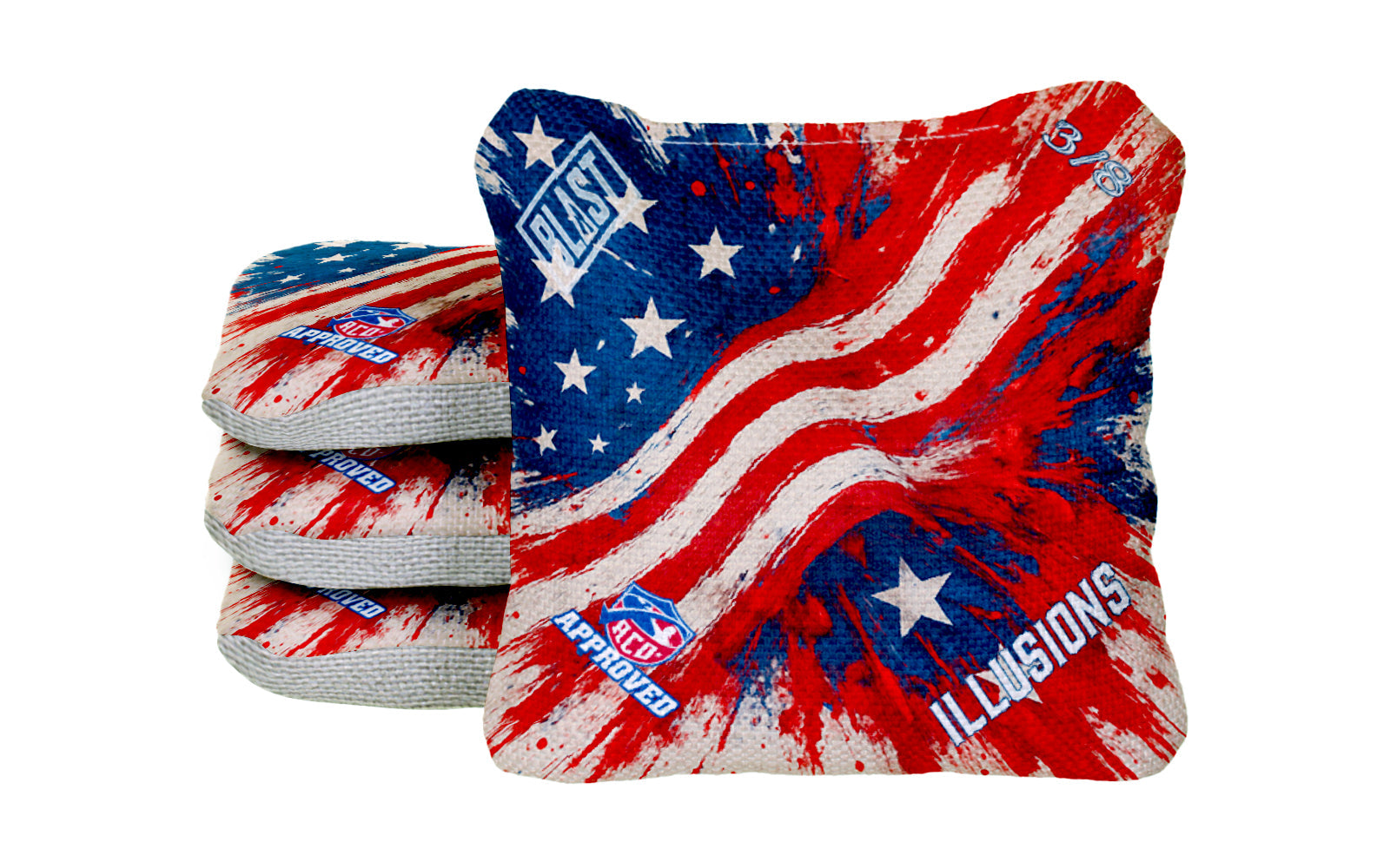 USA 'MERICA - Premium ACO Stamped Pro Cornhole Bags - All Speeds Available - Korvel
