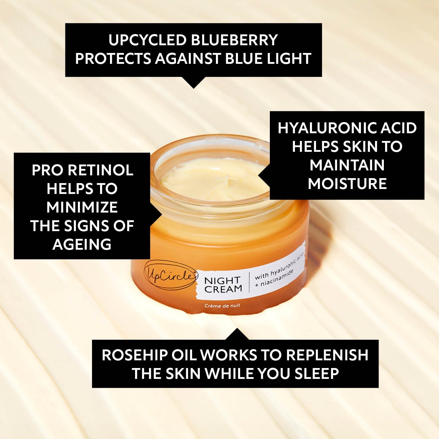 Night Cream with Hyaluronic Acid + Niacinamide - Korvel