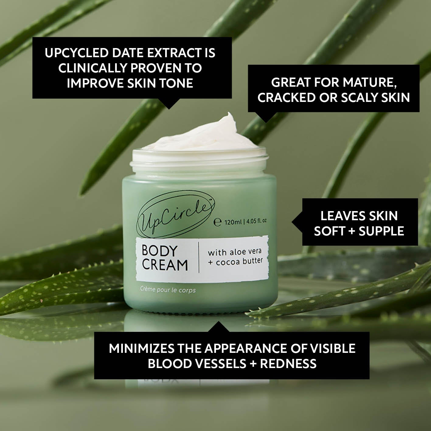 Crema Corporal Natural con Aloe Vera y Manteca de Cacao
