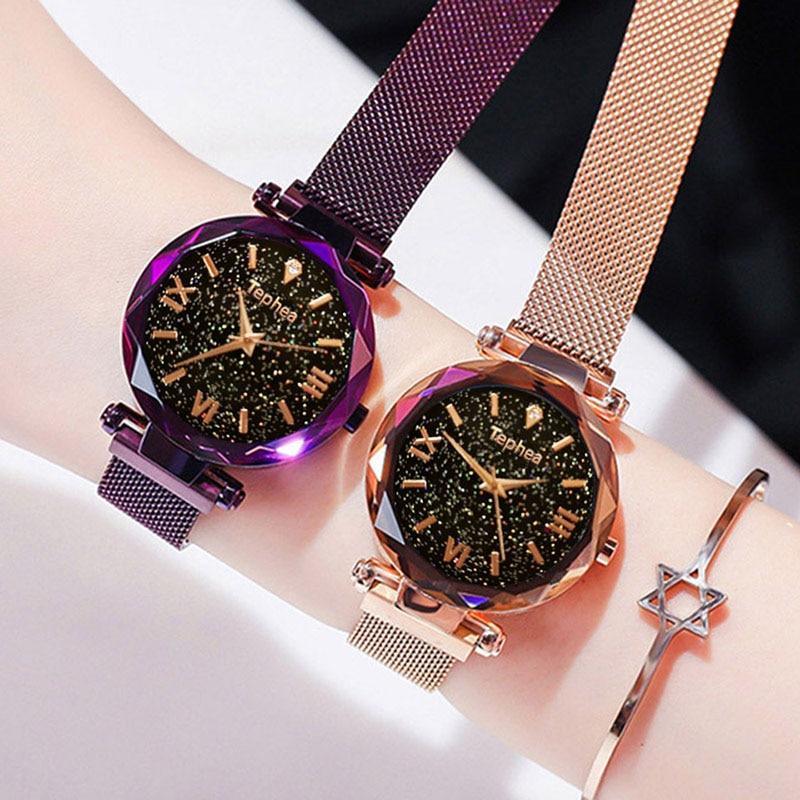 Montre à Quartz de Luxe pour Femmes STEVVEX - Design Magnétique Ciel Étoilé