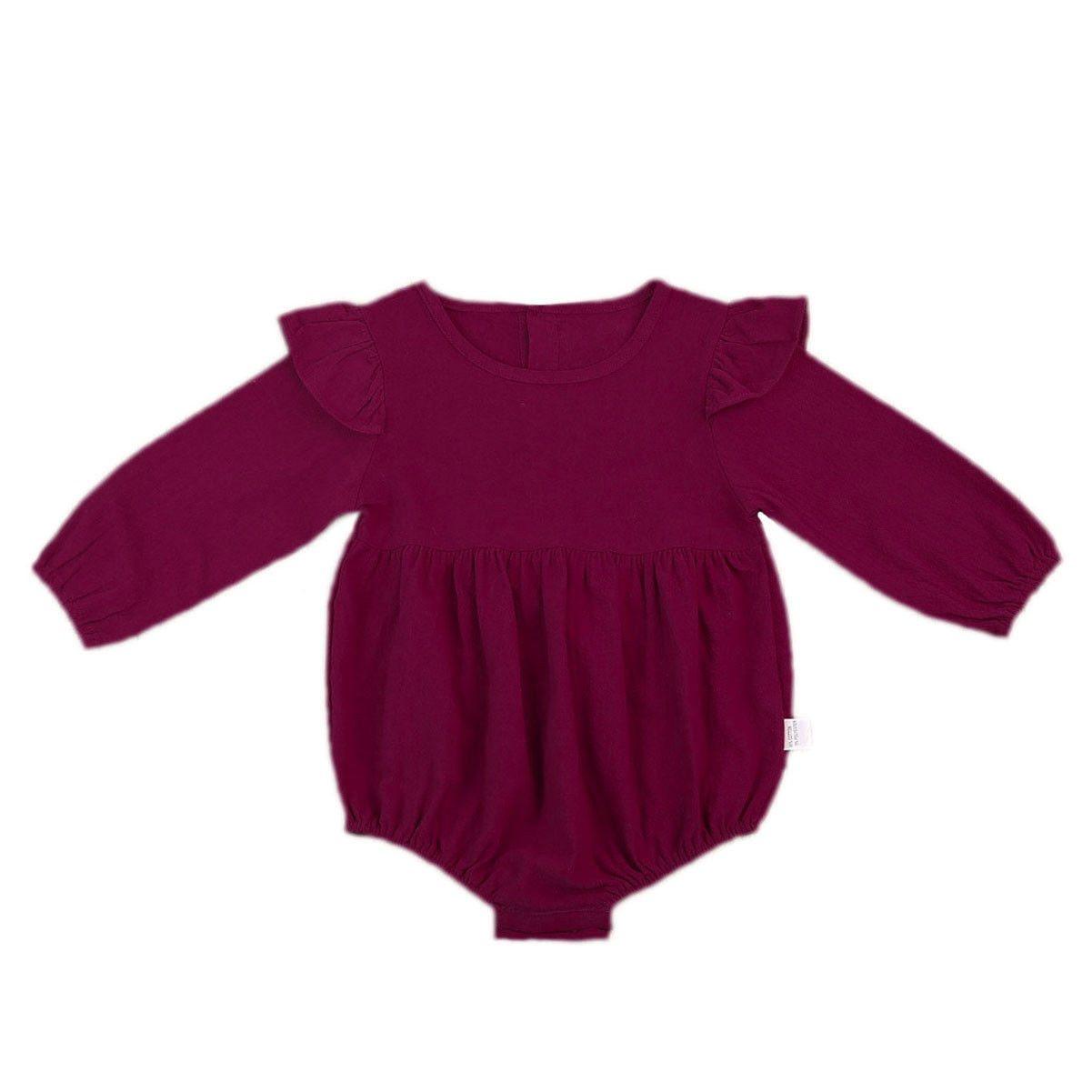 Ensemble Combinaison à Manches Longues en Papillon pour Filles Tout-Petits