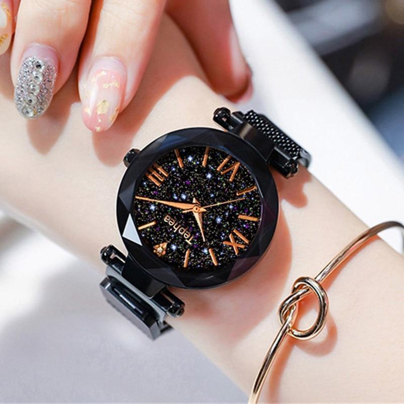 Montre à Quartz de Luxe pour Femmes STEVVEX - Design Magnétique Ciel Étoilé