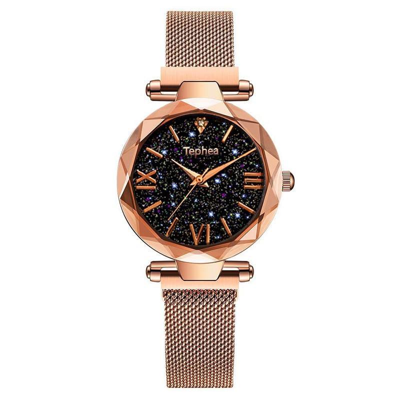 Montre à Quartz de Luxe pour Femmes STEVVEX - Design Magnétique Ciel Étoilé