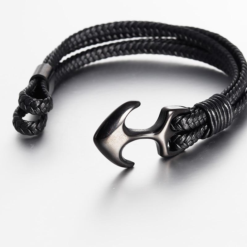 Pulsera de Ancla de Acero de Titanio Elegante para Hombres y Mujeres
