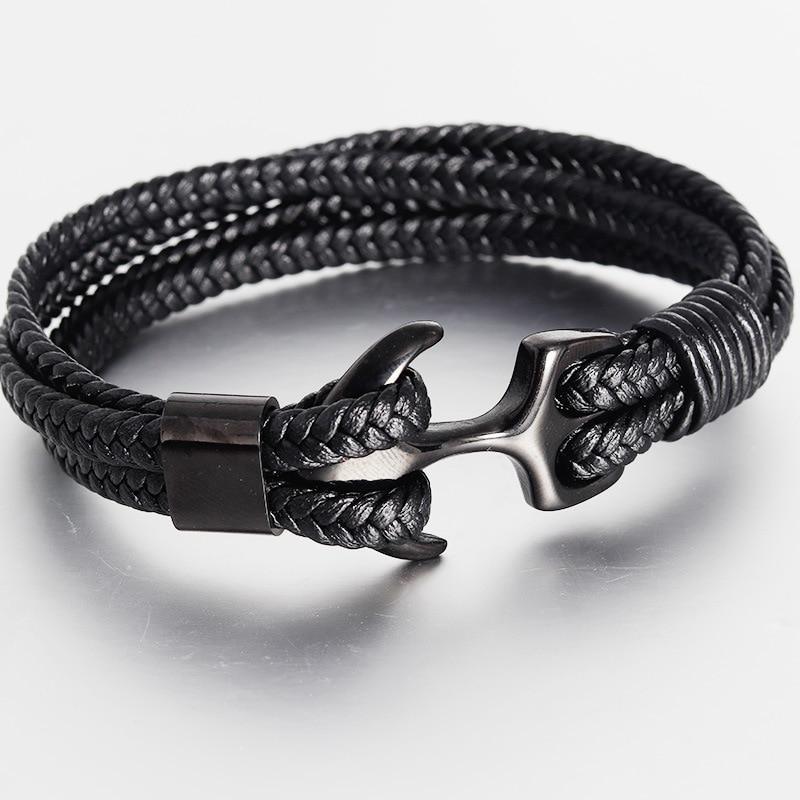 Pulsera de Ancla de Acero de Titanio Elegante para Hombres y Mujeres
