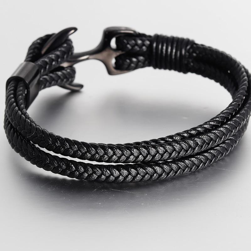 Pulsera de Ancla de Acero de Titanio Elegante para Hombres y Mujeres