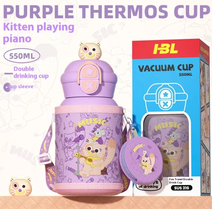 Taza de Vacío de Dibujos Animados - Bebidas Aisladas Divertidas y Funcionales