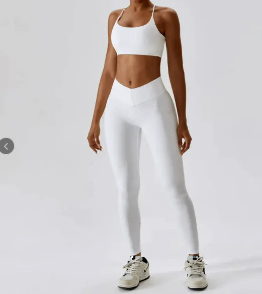 Traje de Yoga Deportivo con Diseño de Rayas en la Espalda