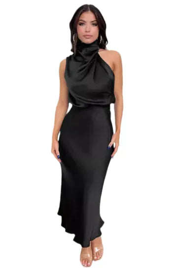 Elegant Women's Maxi Dress in Luxurious Satin