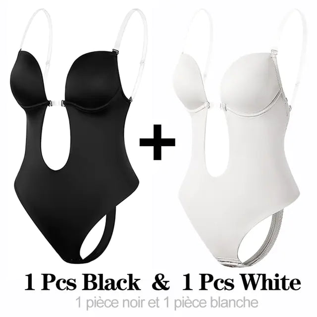 Deep V-Neck Shapewear Bodysuit for Women