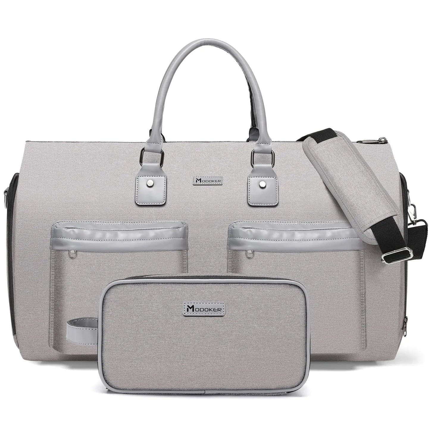 Sac à vêtements convertible avec trousse de toilette - Gris clair