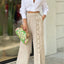 Long Sleeve Nipped Waist Top & Wide Leg Pants Set
