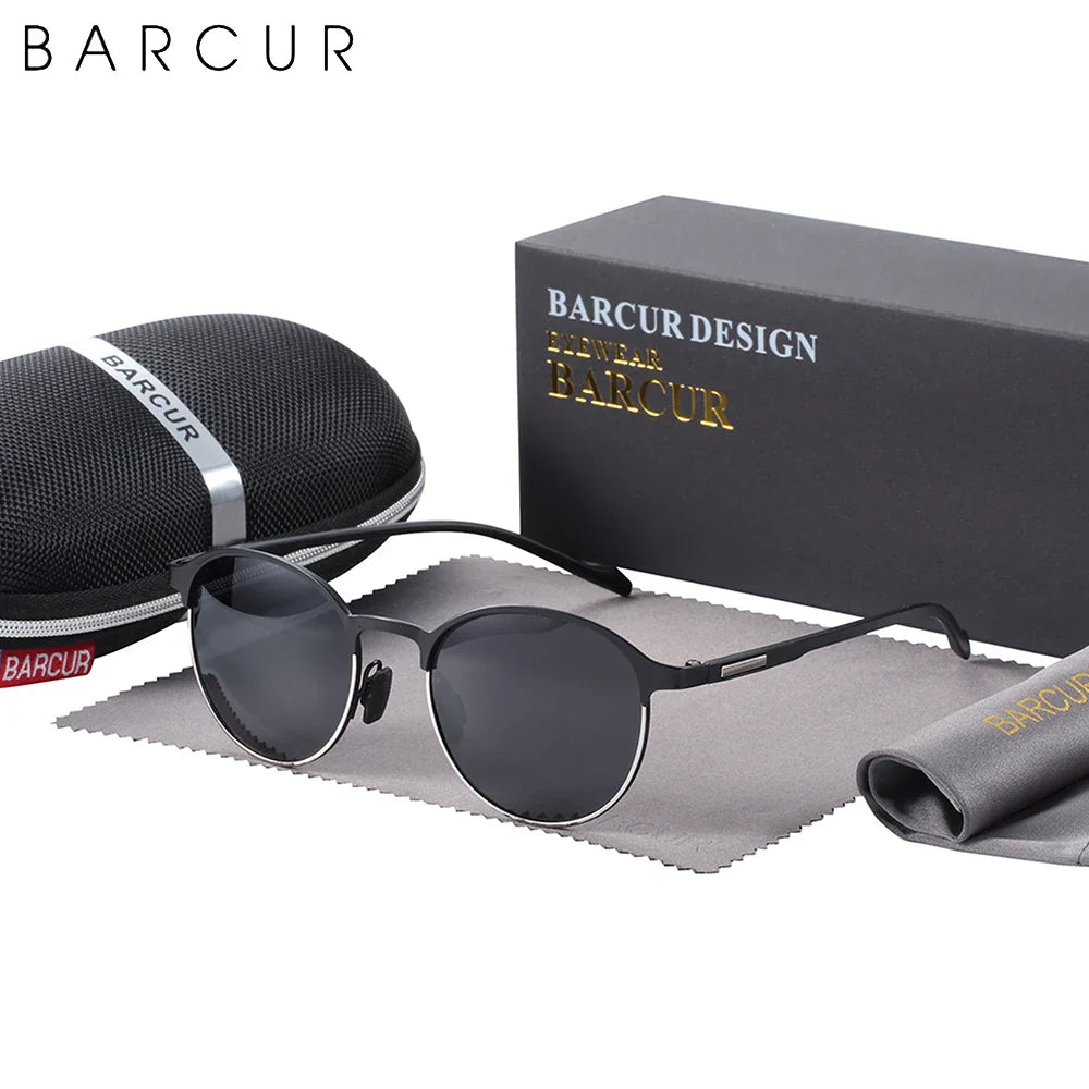 BARCUR Trendy Women's Polarized Round Frame Sunglasses