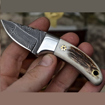 Elite Damascus Steel Compact EDC Skinner Knife - Korvel