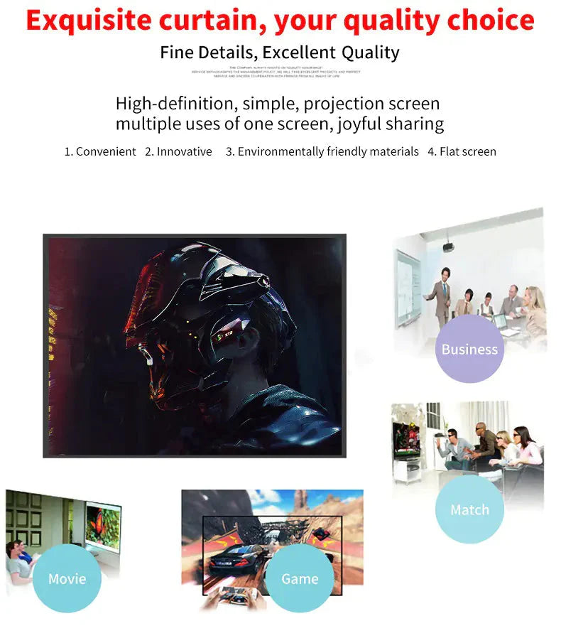 Rideau de projecteur portable pour un usage domestique et professionnel