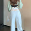 Women’s High Waist Loose Fit Blue Denim Trousers
