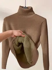 Women's Elegant Turtleneck Winter Sweater - Warm Knit Pullover