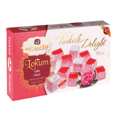 Uğurlu Rose Turkish Delight – 350g (Güllü Lokum)