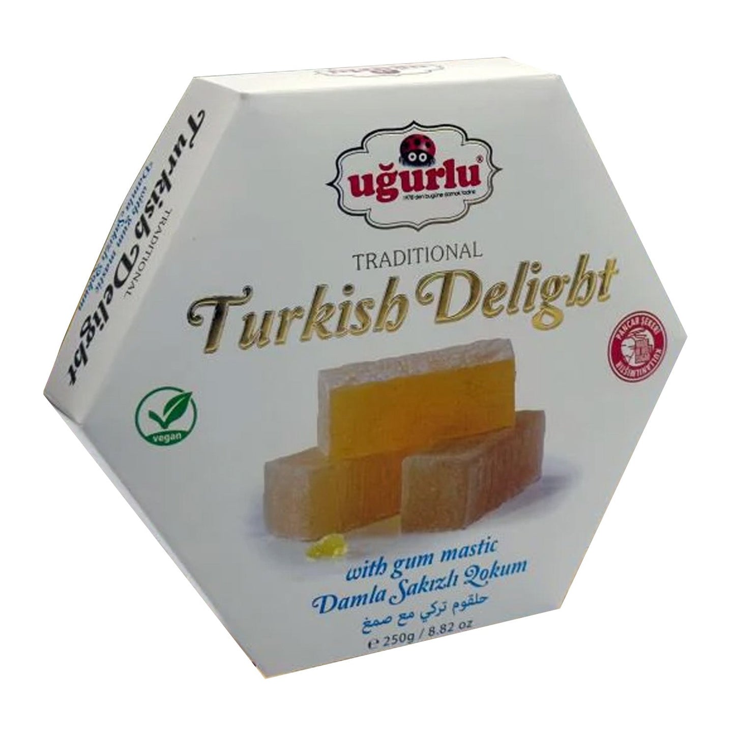 Uğurlu Mastic Turkish Delight – 250g (Altıgen Damla Sakızlı Lokum)
