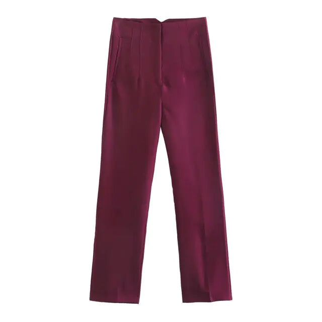 Pantalons Droits Chic pour Femme de Bureau