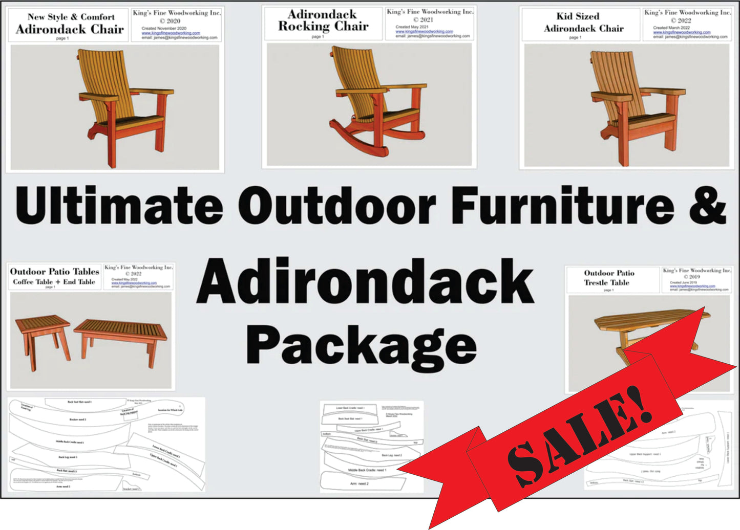 Paquete de Silla y Mesa Adirondack Clásica para Comodidad al Aire Libre