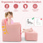 Fauteuil pour enfants en velours ultra doux avec ottoman - Rose