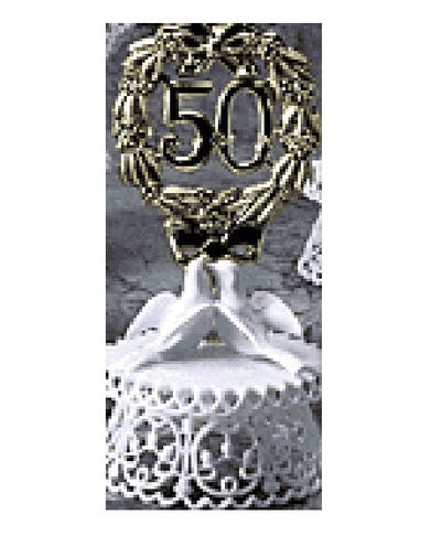 Golden Anniversary Cake Topper with Doves