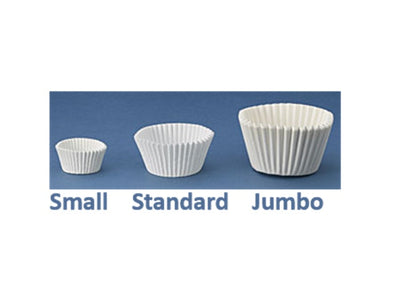 Jumbo White Fluted Baking Cups - 2 1/4" x 1 7/8"