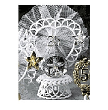 Silver Anniversary Cake Topper with Bell