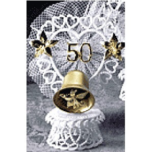 Golden Anniversary Cake Topper with Bell