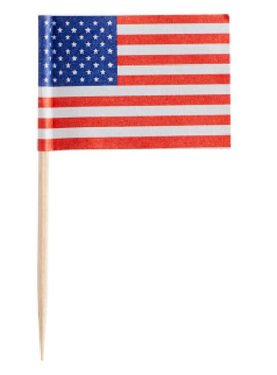American Flag Toothpicks - 100 or 1000 Count